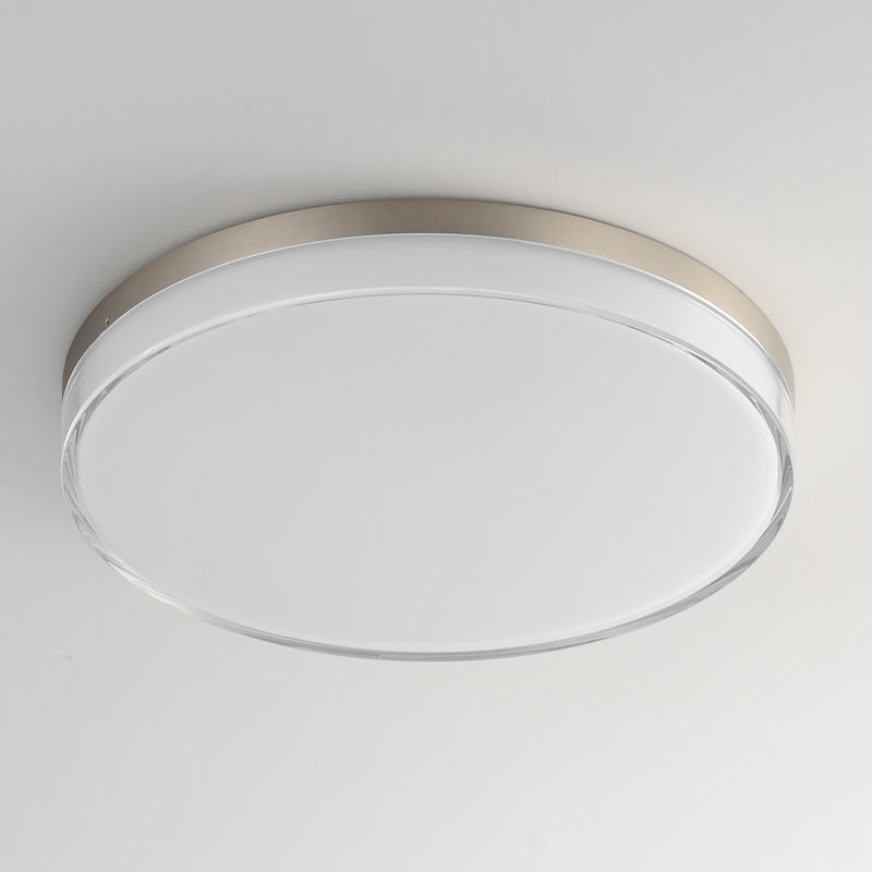 Glass LED Flush Mount, Satin Nickel