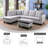 3-Piece Flannel Sectional Sofa-1419899862-1419899861