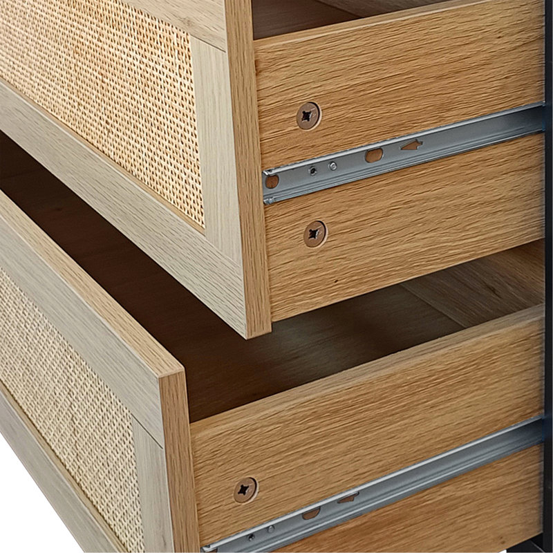 59.06"6-Drawers Rattan Storage Cabinet Rattan Drawer