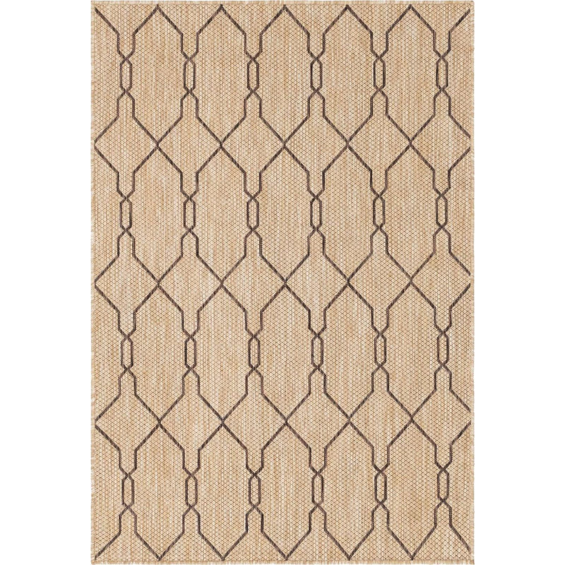Outdoor Preen Area Rug Camel Color, Rectangle 4' x 6'