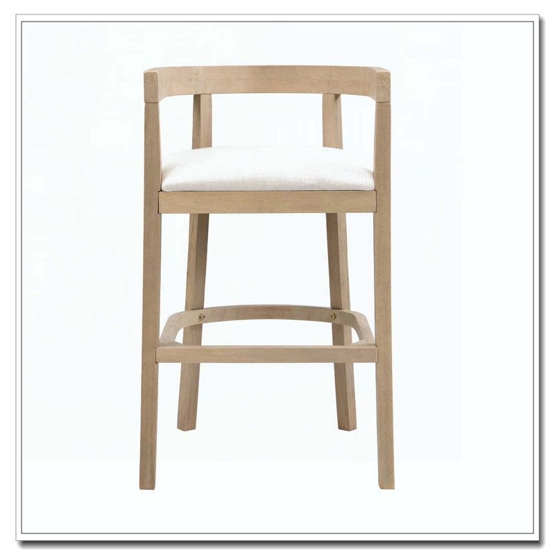 Tabouret de comptoir en bois d'hévéa, Bois