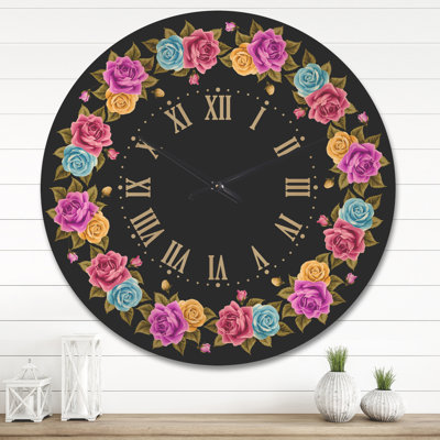 Horloge murale Shabby Elegance Vintage Rose