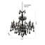 Lustre noir 8 lumières avec cristaux noirs