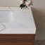 Meuble-lavabo autoportant en pierre frittée de 35,4 po avec lavabo encastré, bois massif multicouche imperméable, rangement à 4 tiroirs, fixation murale