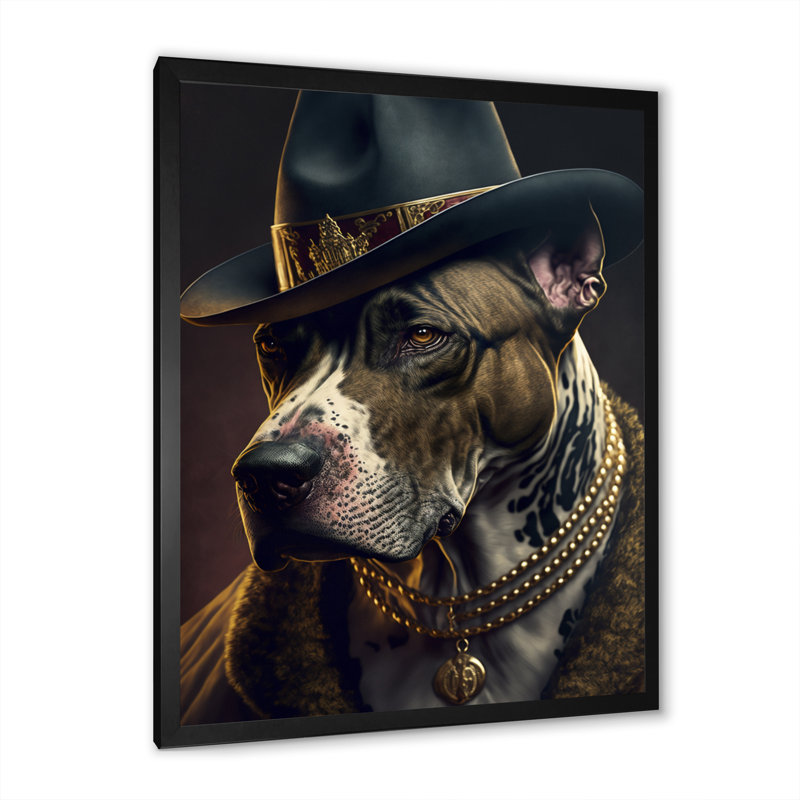 Mafia Pitbull II - impression sur toile, Cadre photo noir, H 32 po x l 16 po x P 1 po