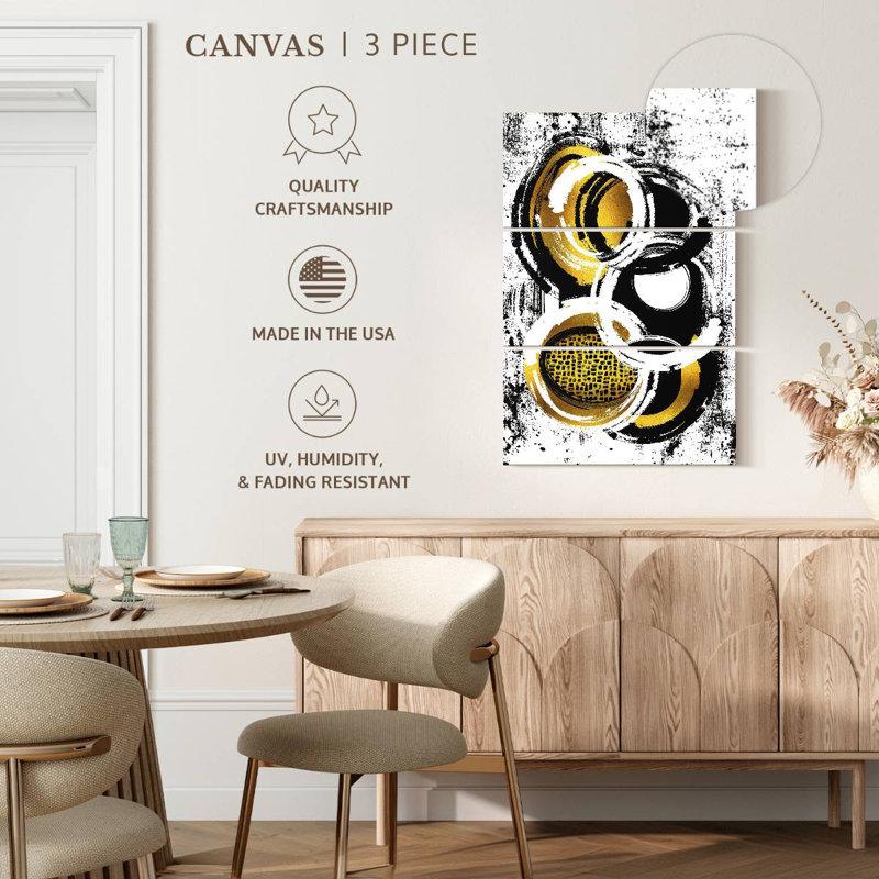 Avery Gold Abstract Painting I, 74" H x 48" W