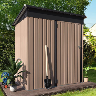 5 Ft. W x 3 Ft. D Metal Lean-To Garden Shed