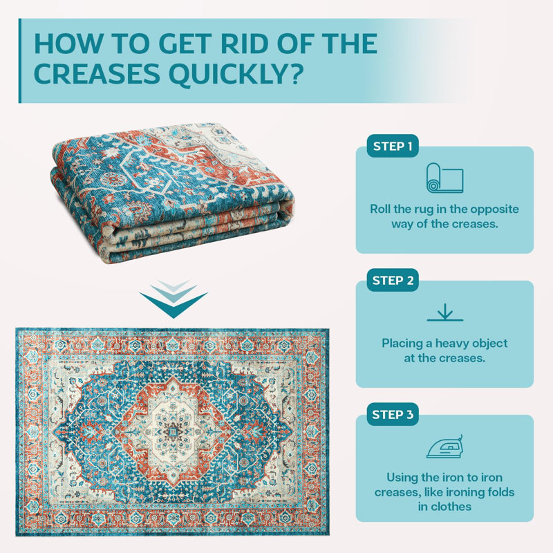 Soft Cashmere Feel Area Rug – Non Slip Low Pile Living Room & Bedroom Carpet, Machine Washable, Runner 80 x 150 cm