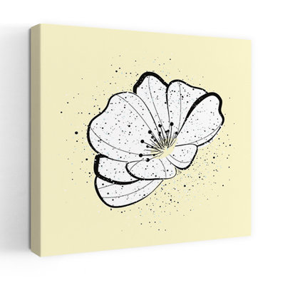 Modern Splatter Flower Abstract Contemporary Elegant Flower Nature Wall Art Print
