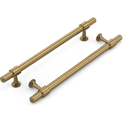 10-Pack Champagne Bronze Cabinet Pulls, 6-1/4 Inch Hole Center Drawer Handles, Brushed Zinc & Aluminum Alloy Construction For Kitchen And Bathroom Hardware