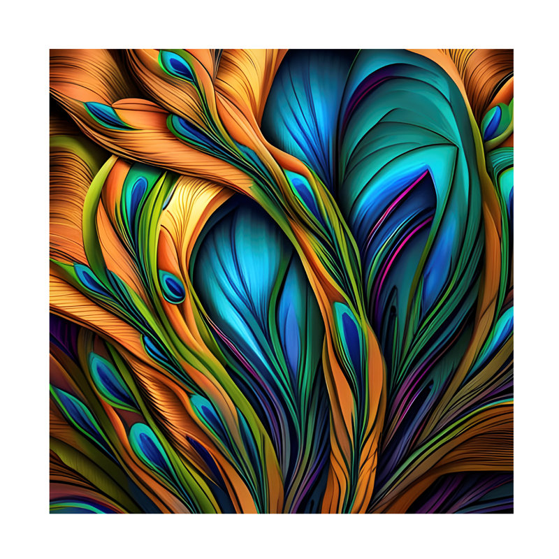 «Elidi Peacock», reproduction sur toile par Tina Lavoie, H 24 po x l 24 po x P 2 po