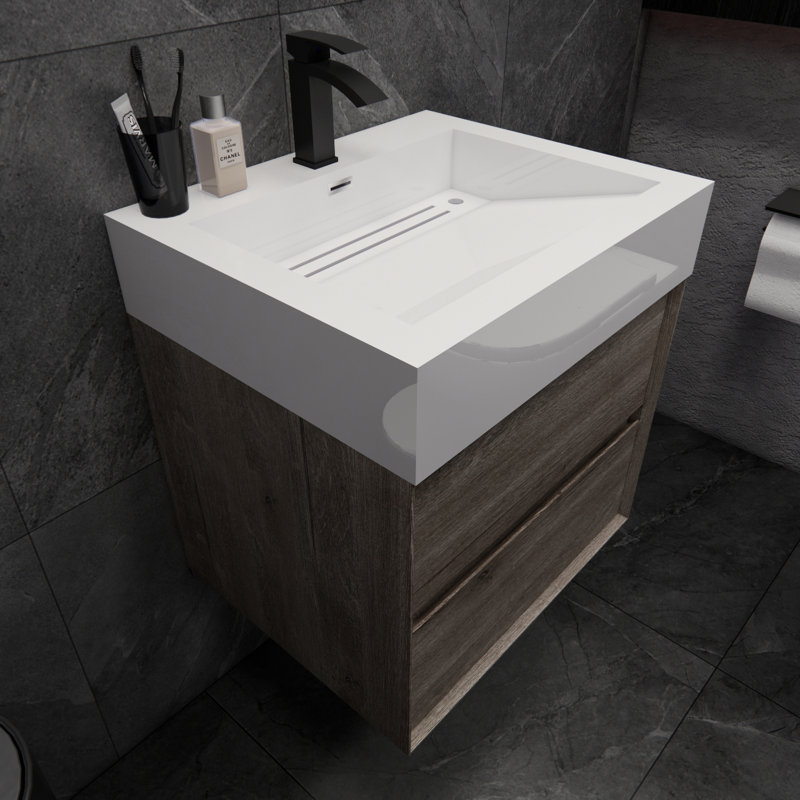 Meuble-lavabo simple 24 po Albizu, Gris