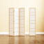 3-Panel Folding Room Divider, 120 x 170cm Natural Wood Frame, Asymmetric Fabric Privacy Screen for Bedroom