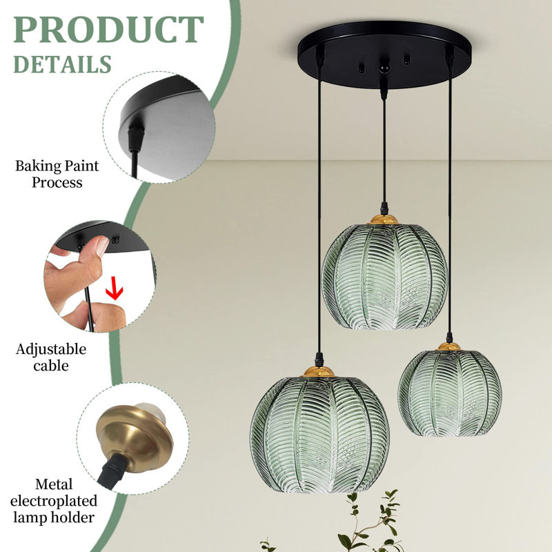 Annell 3 - Light Green Cluster Pendant