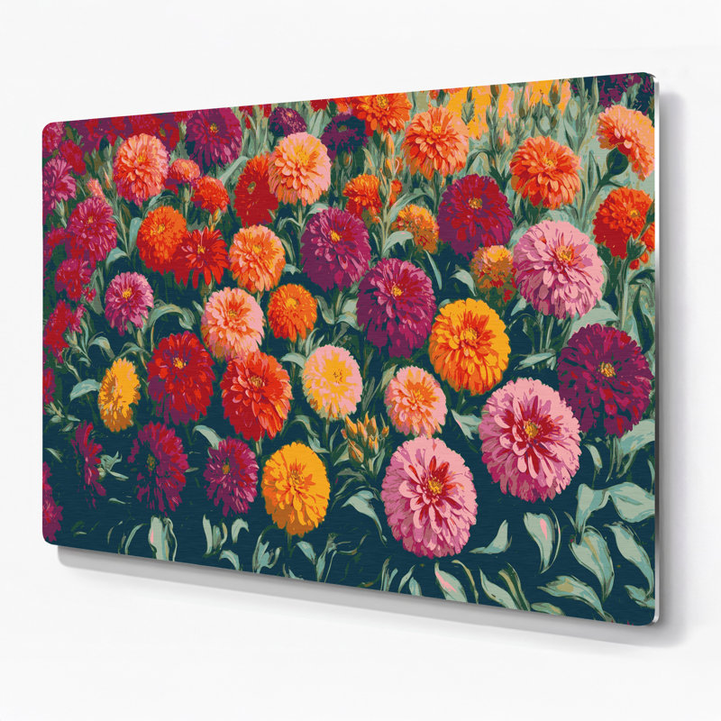 Art mural Botanical Zinnias, H 8 po x l 10 po