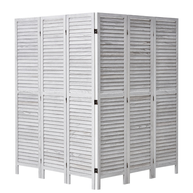 Wood Room Divider, 0.73" H x 66.93" W x 95.28" D, White