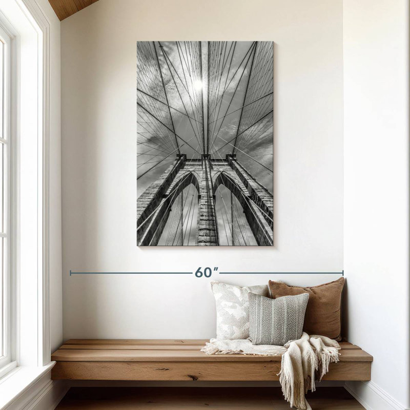 Lilie Brooklyn Bridge Structure Sky View, 45" H x 30" W