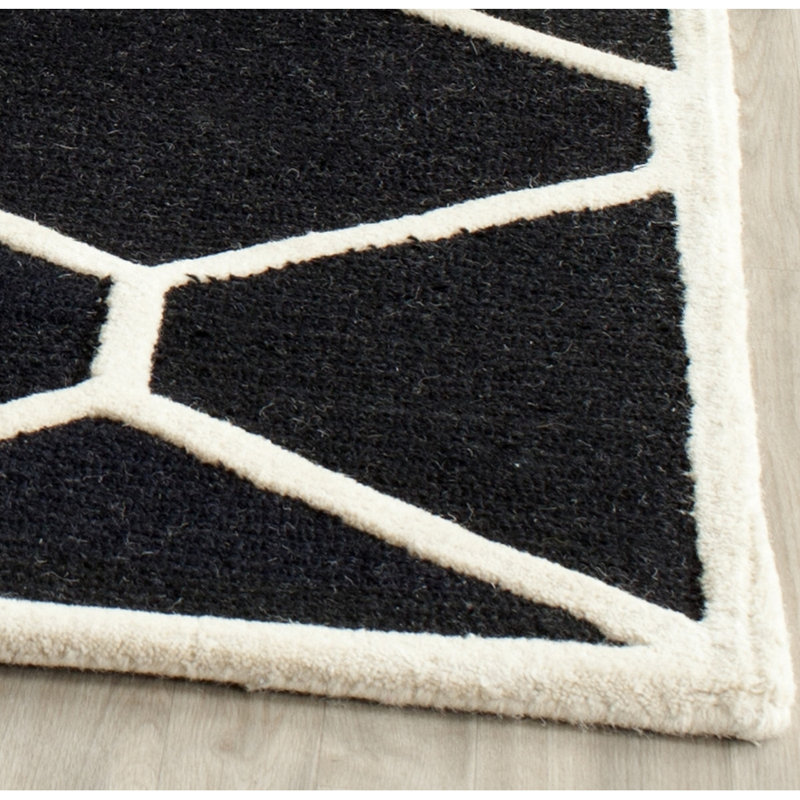 Tapis géométrique en laine touffeté à la main Deedgra, Rectangle 2 pi x 3 pi
