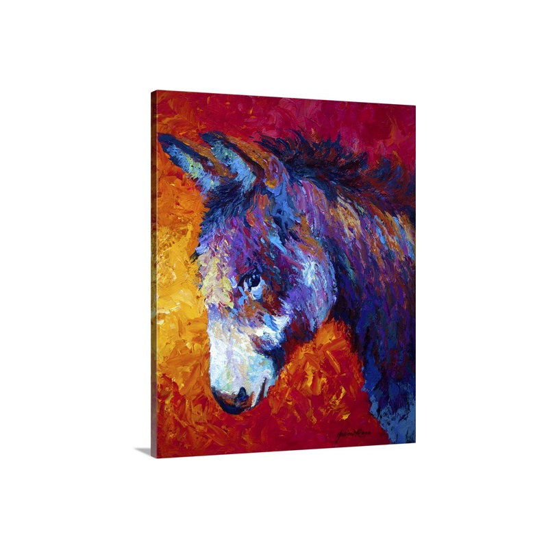 "Sparky Burro" par Anke, reproduction d'art sur toile tendue, H 30 po x l 24 po x P 1,5 po