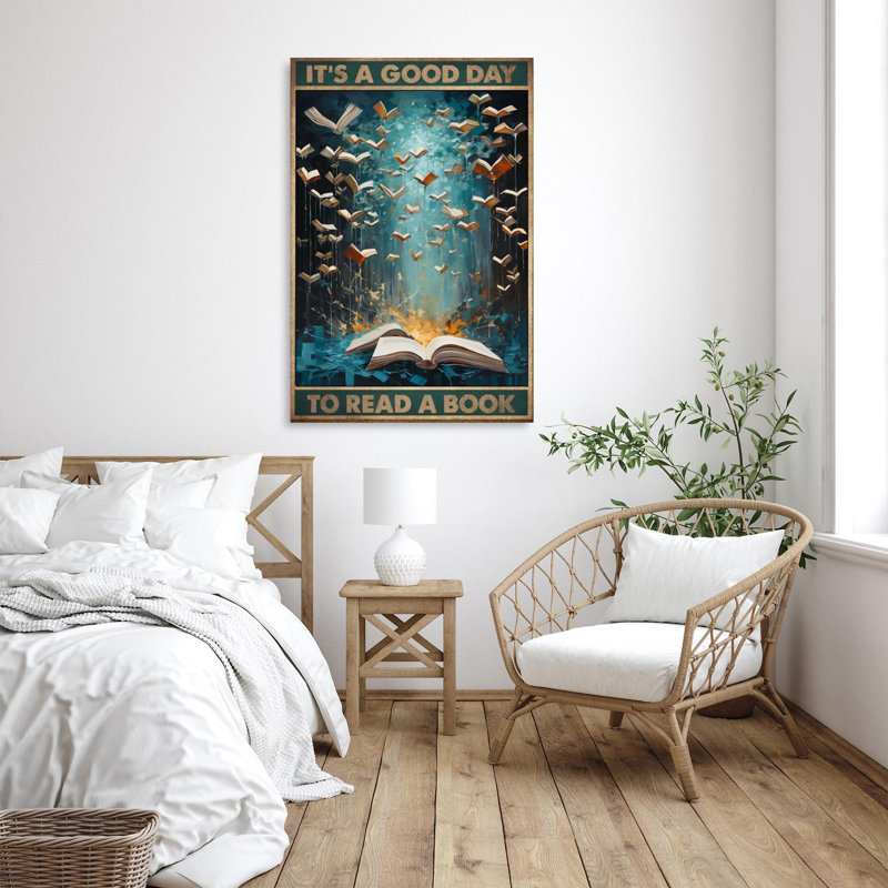 Its A Good Day To Read A Book - 1 Piece Rectangle Graphic Art Print On Wrapped Canvas, L 24 po x H 36 po