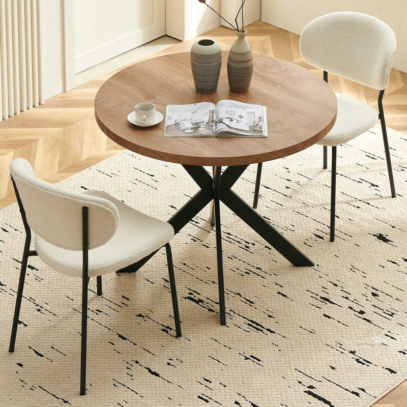 2-Seater Round Kitchen Table Chairs Set, Beige