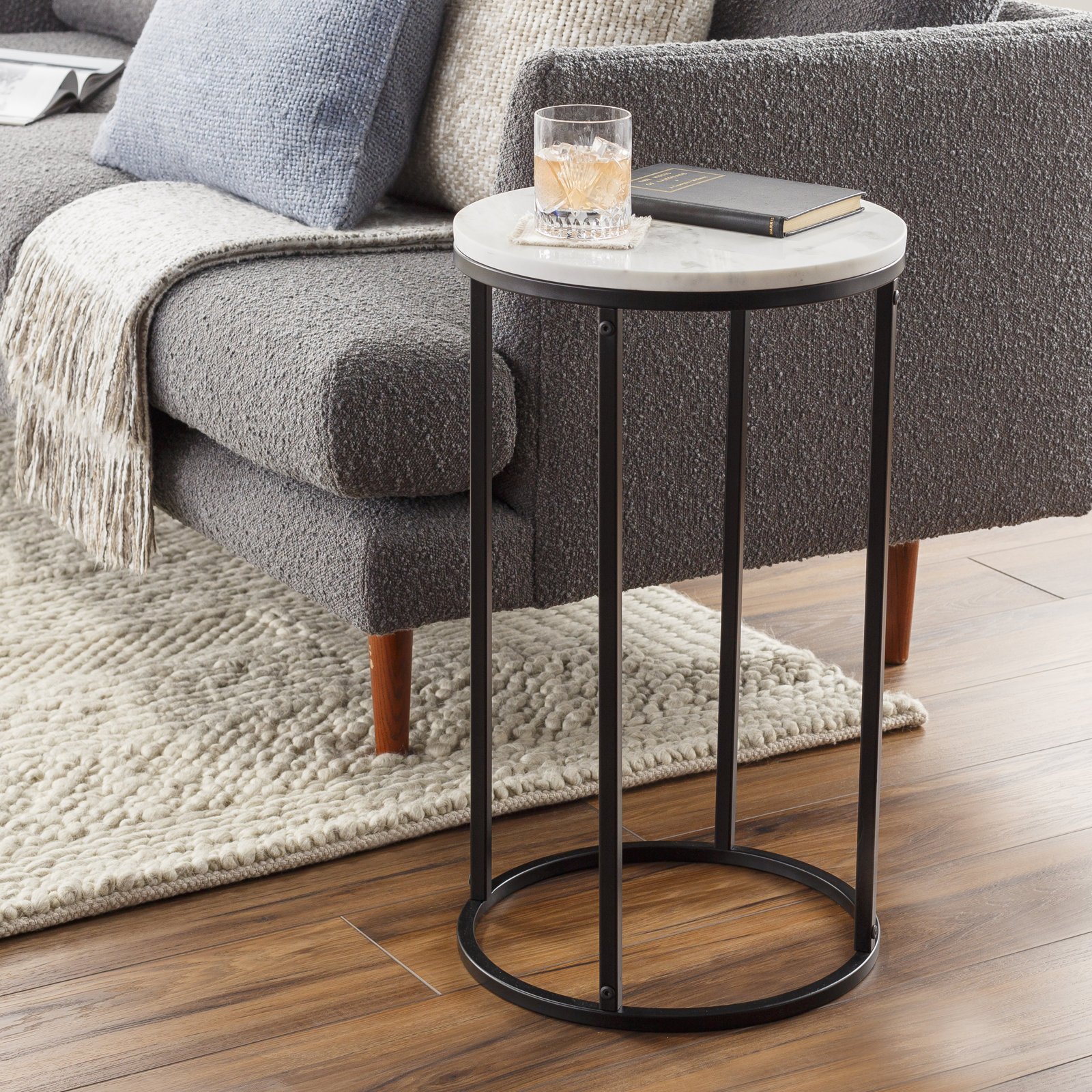 14" Genuine Marble End Table