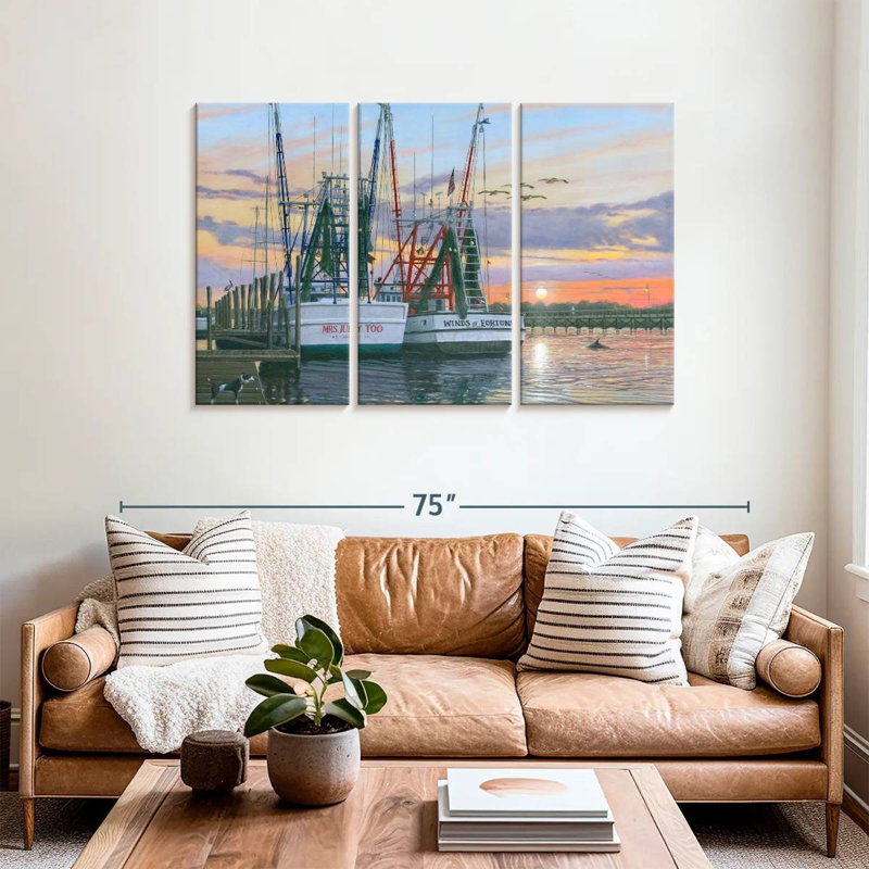 Mehar Shem Creek Shrimpers Charleston, H 36 po x l 57 po