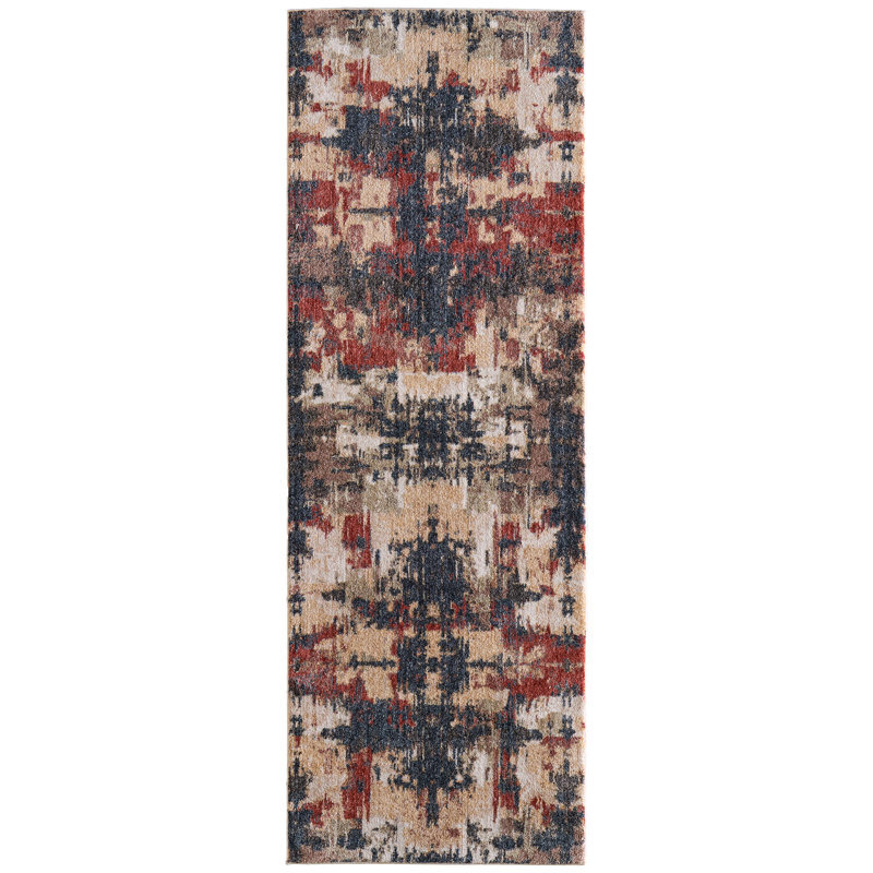 Tapis bleu Rockett, Tapis de couloir 2 pi 6 po x 7 pi 3 po