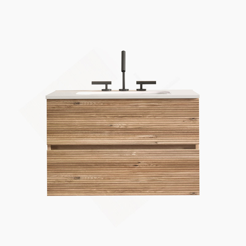 Wall Mounted Bathroom Vanity With Ceramic Sink