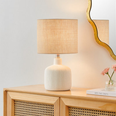 Mathel Cream Ceramic Table Lamp