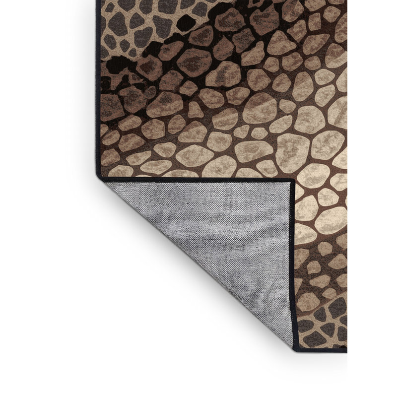 Tapis brun moderne et contemporain lavable à la machine Osnas Stadium, 4 x 6