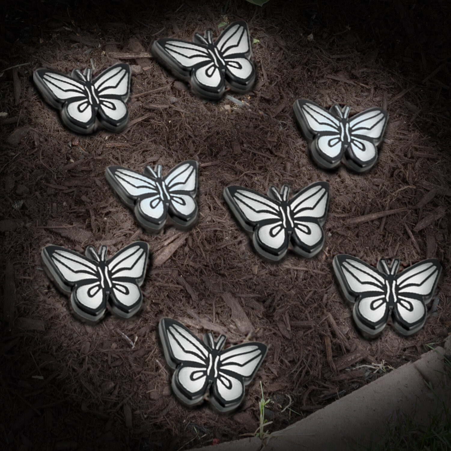 white butterfly solar lights