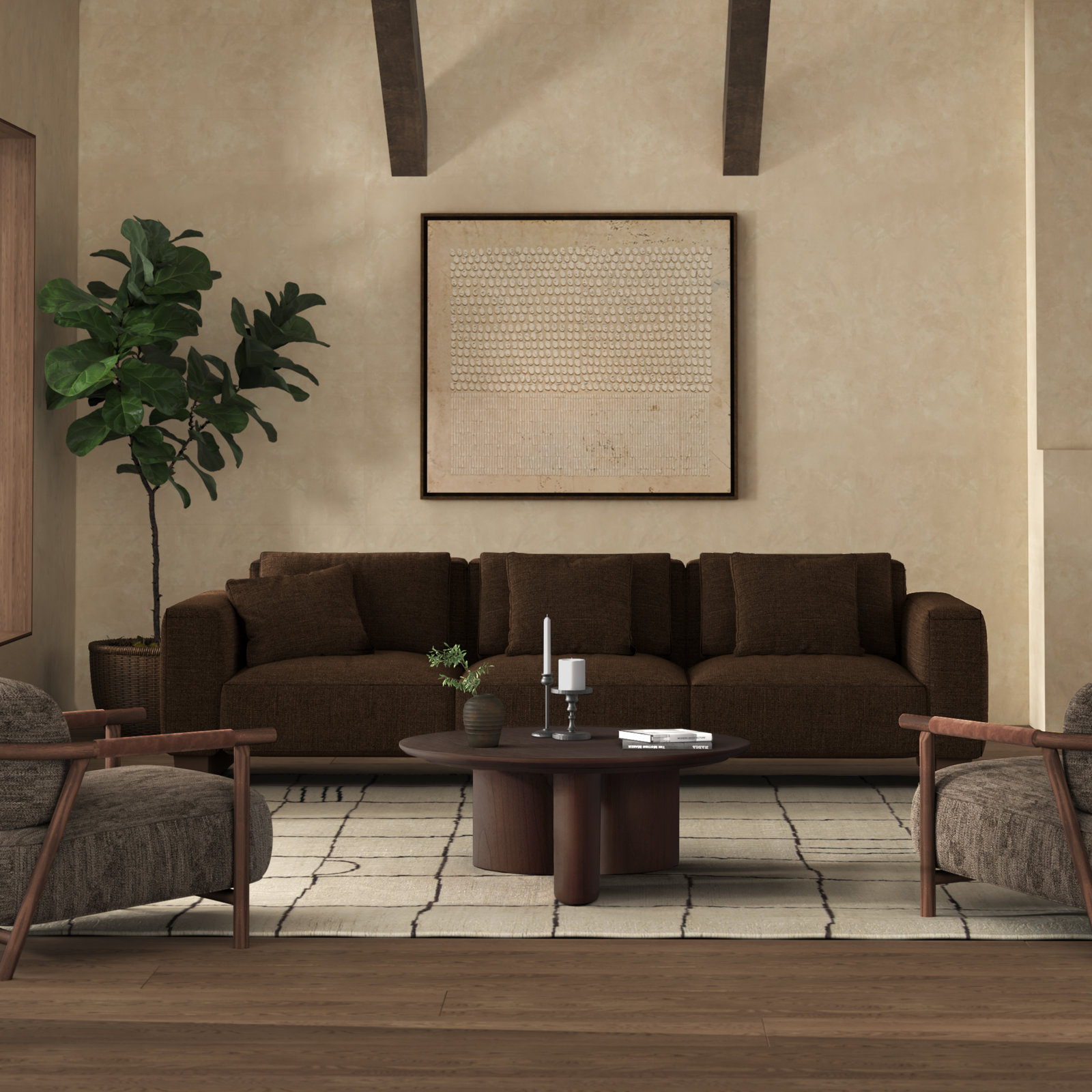 Caya 38" Coffee Table, Walnut