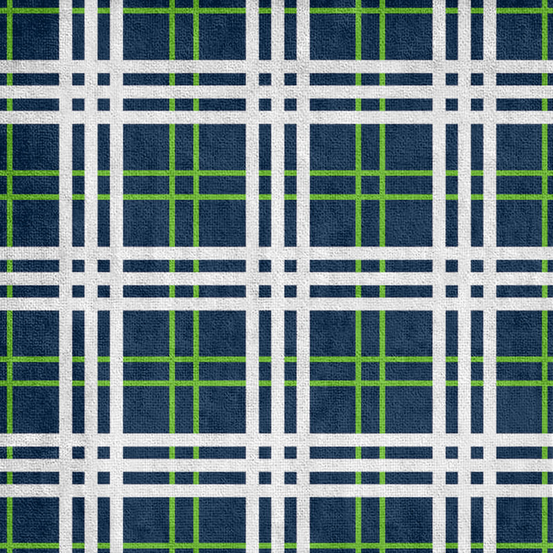 Serviette de plage de luxe Seattle football, Mélange polyester-coton, Bleu marine collège / vert action / blanc