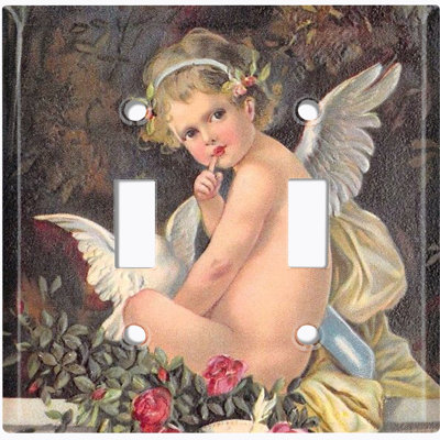 Plaque murale d'interrupteur à bascule Valentine Angel Cupid