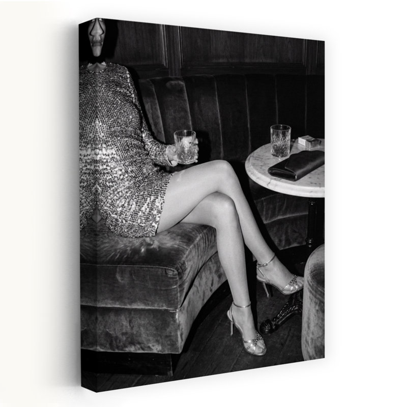 At The Nightclub, art mural rétro rétro, H 48 po x l 32 po, Blanc