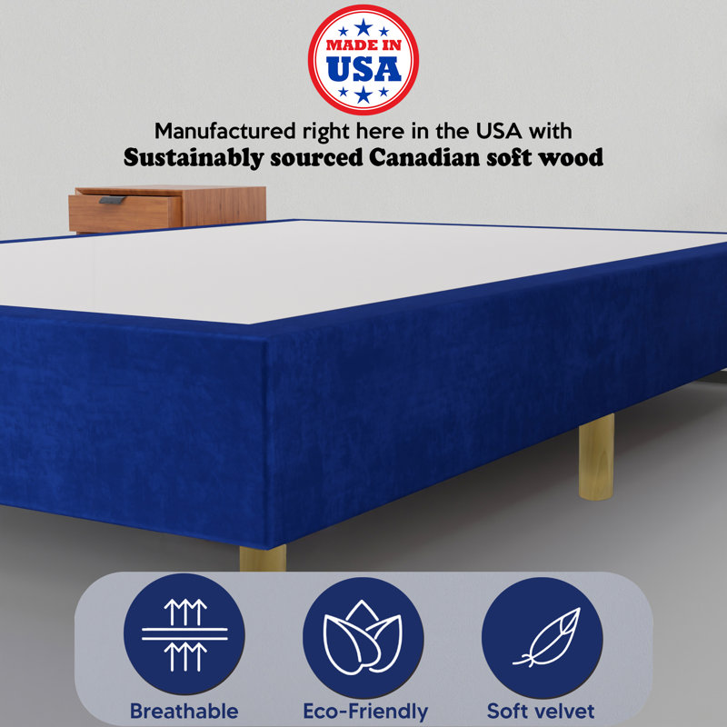 Wetherbee Solid Wood Platform Bed, 15" H x 48" W x 75" L, Blue