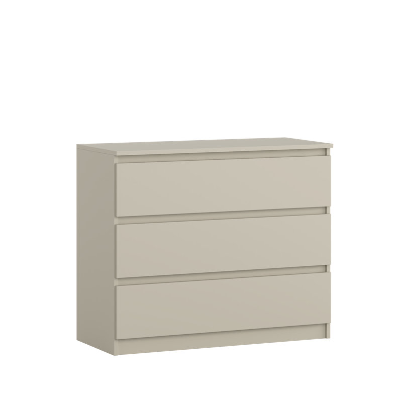 90cm W 3 - Drawer Chest of Drawers, Beige
