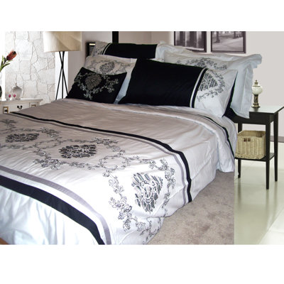 Housse de couette standard en coton 3 pièces Grijalva