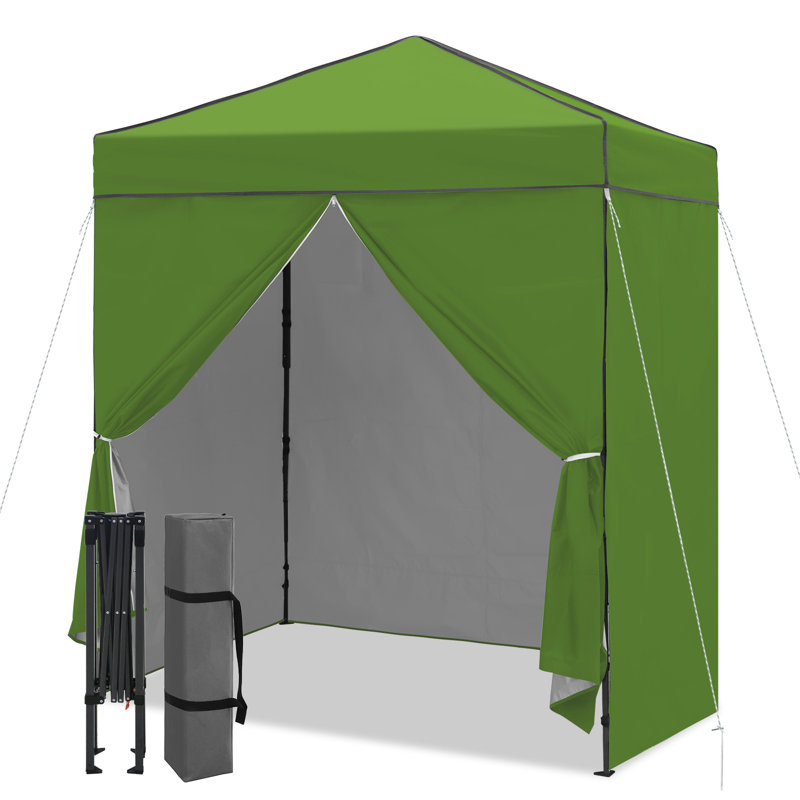 6x4 Canopy Tent, Heavy Duty Pop up Canopy with Sidewalls, Grass Green