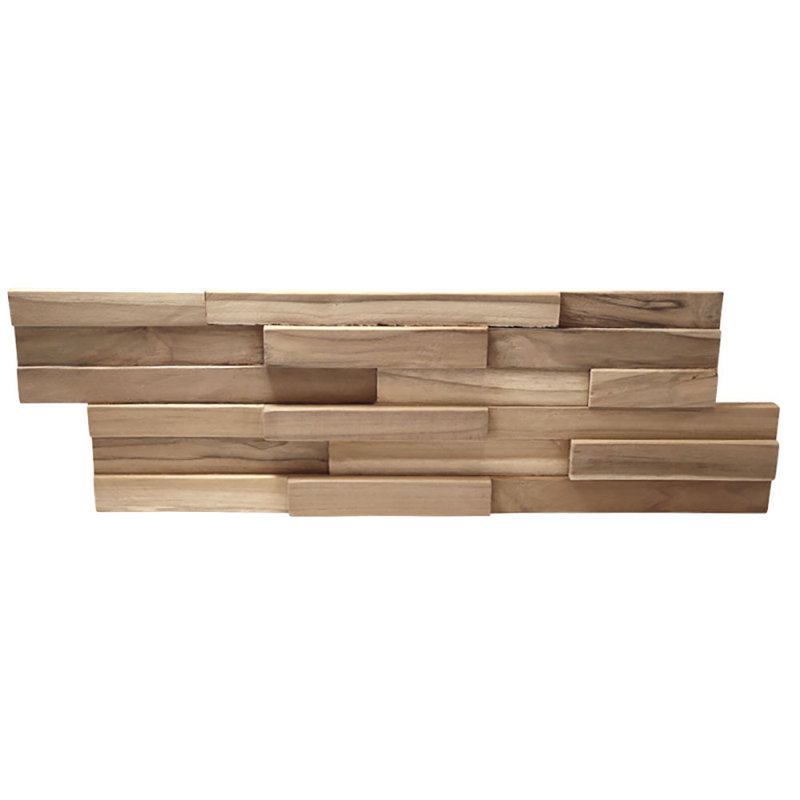 UltraWood Teak Firenze Jointless Z-Shape Interlocking Wall Panels