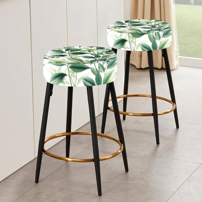 Green Plants - motif tropical - ensemble de 2 tabourets de bar tropicaux