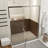Chrome 60 Inch W X 72 Inch H Pivot Swing Shower Door, 1/4 Inch Thick Clear Tempered Glass,With Stainless Steel Handle-117789741