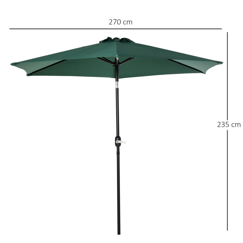260cm Market Parasol, Green