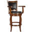 Comfortable Aare Swivel Counter Chair – Eco Rubberwood & Leather Seat & Nailhead Trim Chair for Home-665545225-665545226