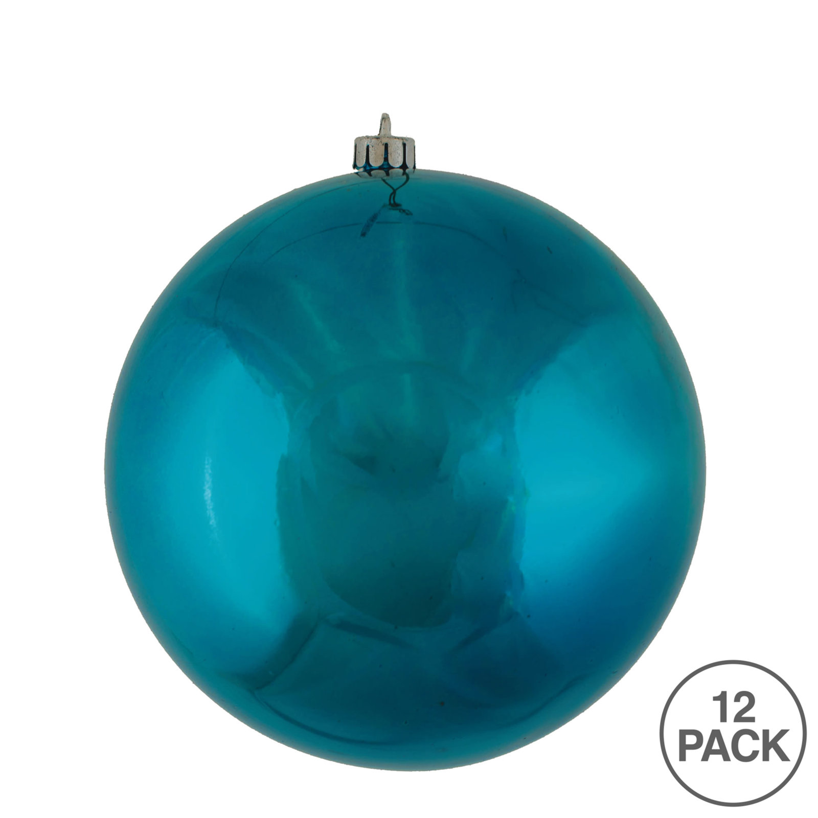Holiday Décor Ball Ornament, Shiny Sea Blue, 3" H x 3" W x 3" D