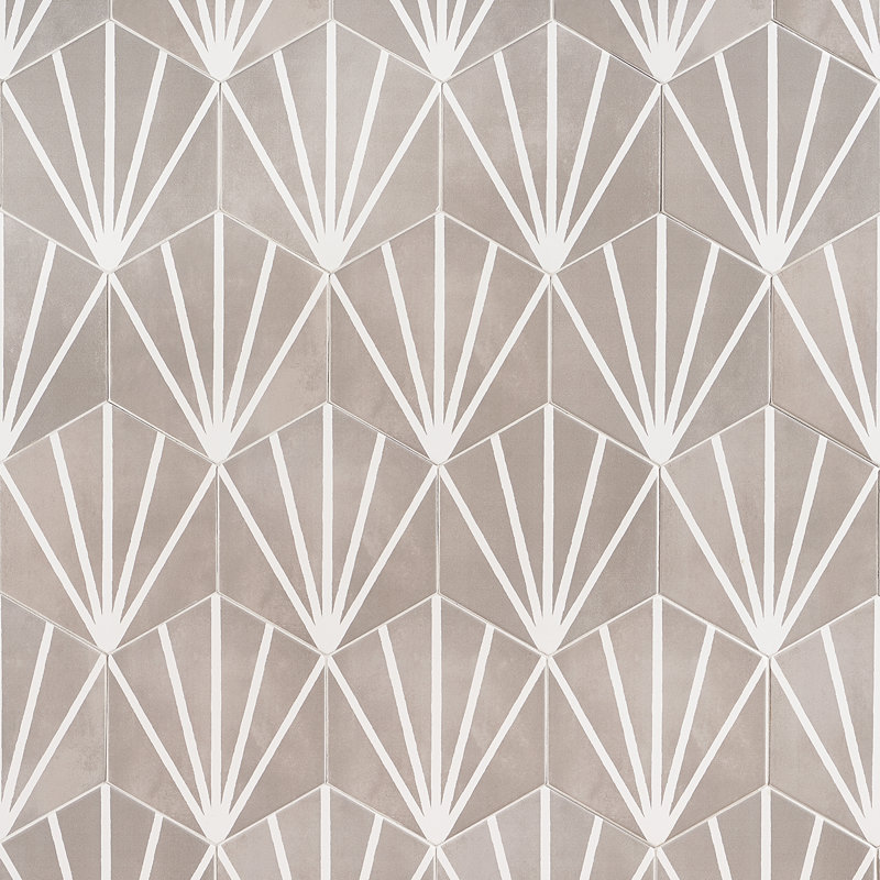 Carreau de porcelaine hexagonale 8 po GeoHex Deco, Sable