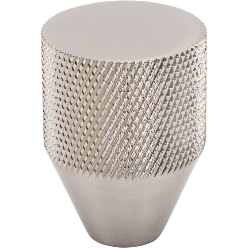 Beliza 1" Diameter Conical Knurled Knob, Brushed Satin Nickel