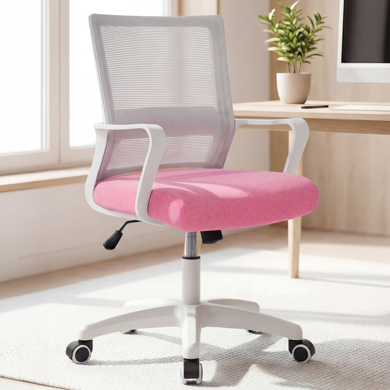Nikyia  Ergonomic Mesh Office Task Chair with Deep and Wide seat, Pink