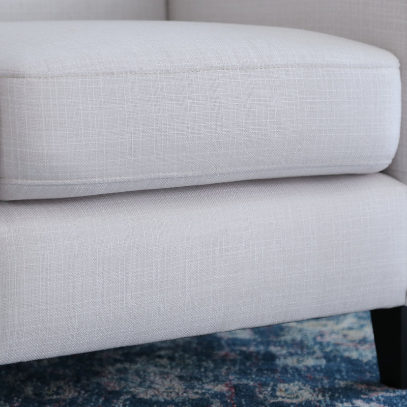 Fauteuil en polyester Hallie, Ivoire